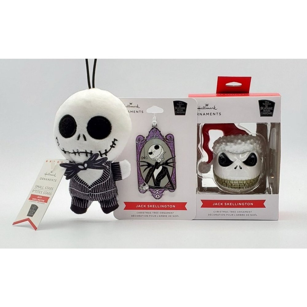 HALLMARK JACK SKELLINGTON CHRISTMAS ORNAMENT BUNDLE